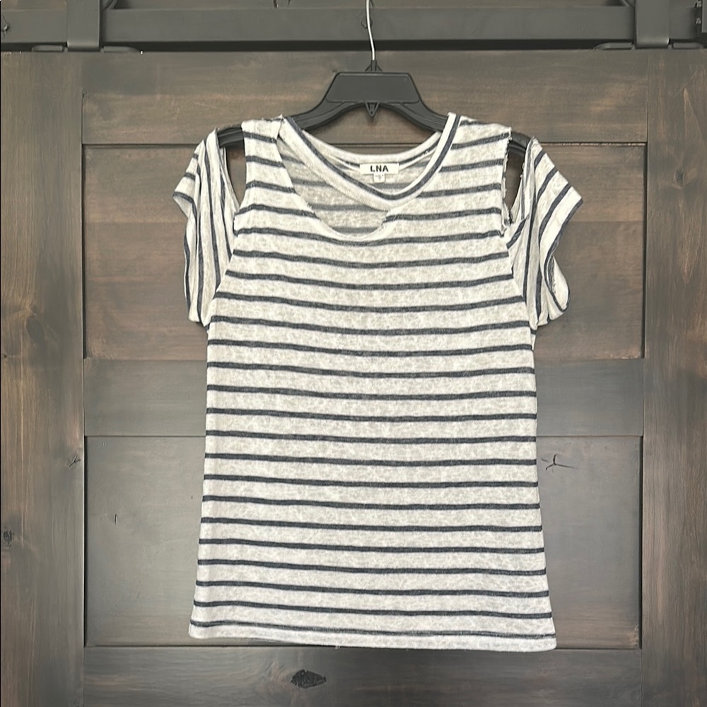 LNA Women's Striped Navy Top